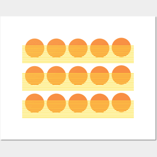 Minimalist Abstract Shapes and Lines in Yellow Posters and Art